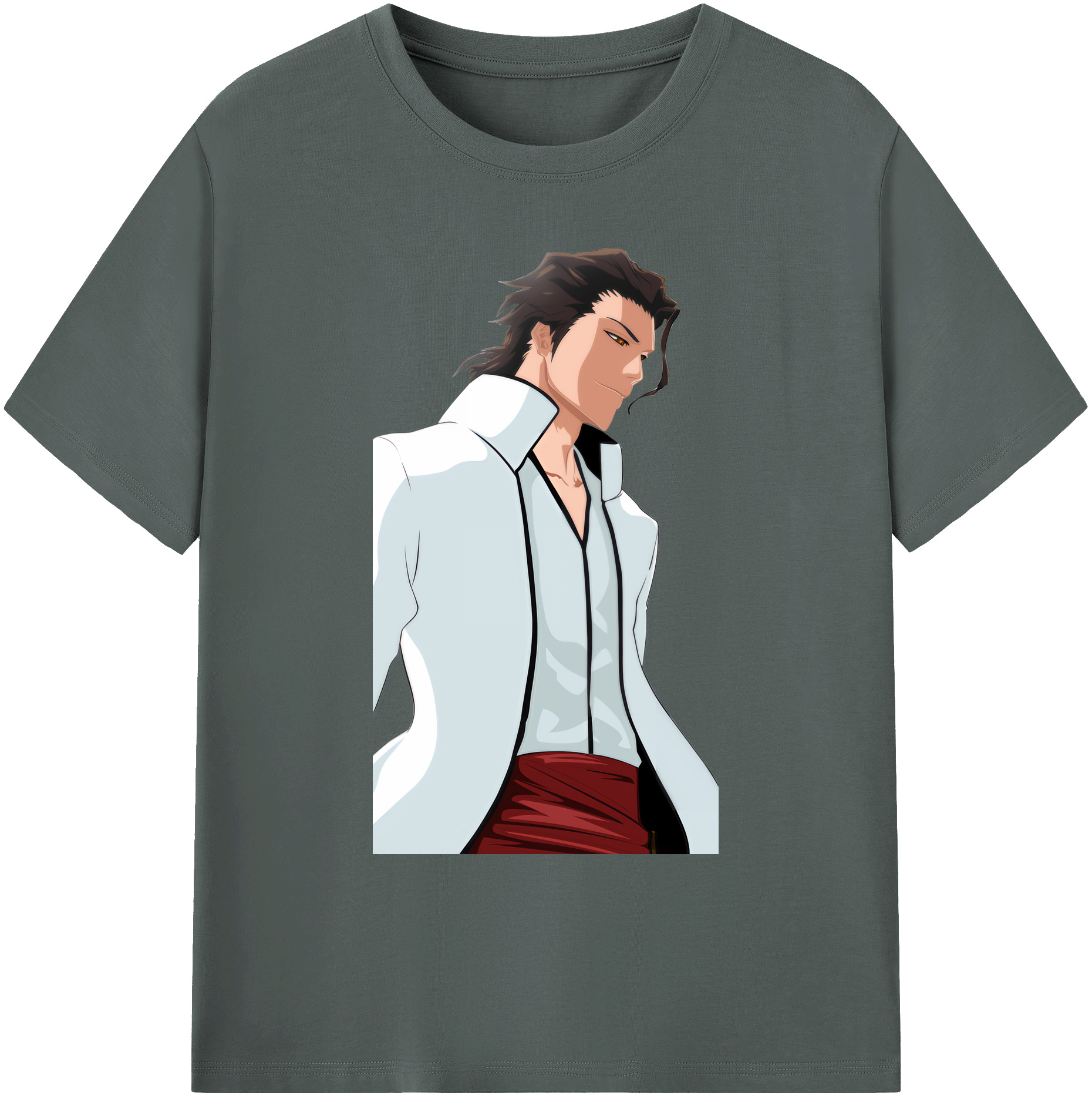 （画像用） ブリーチ 藍染 惣右介（あいぜん そうすけ） BLEACH Aizen Sousuke 綿100％ メンズ半袖Tシャツ｜肌触りやわらか＆通気性